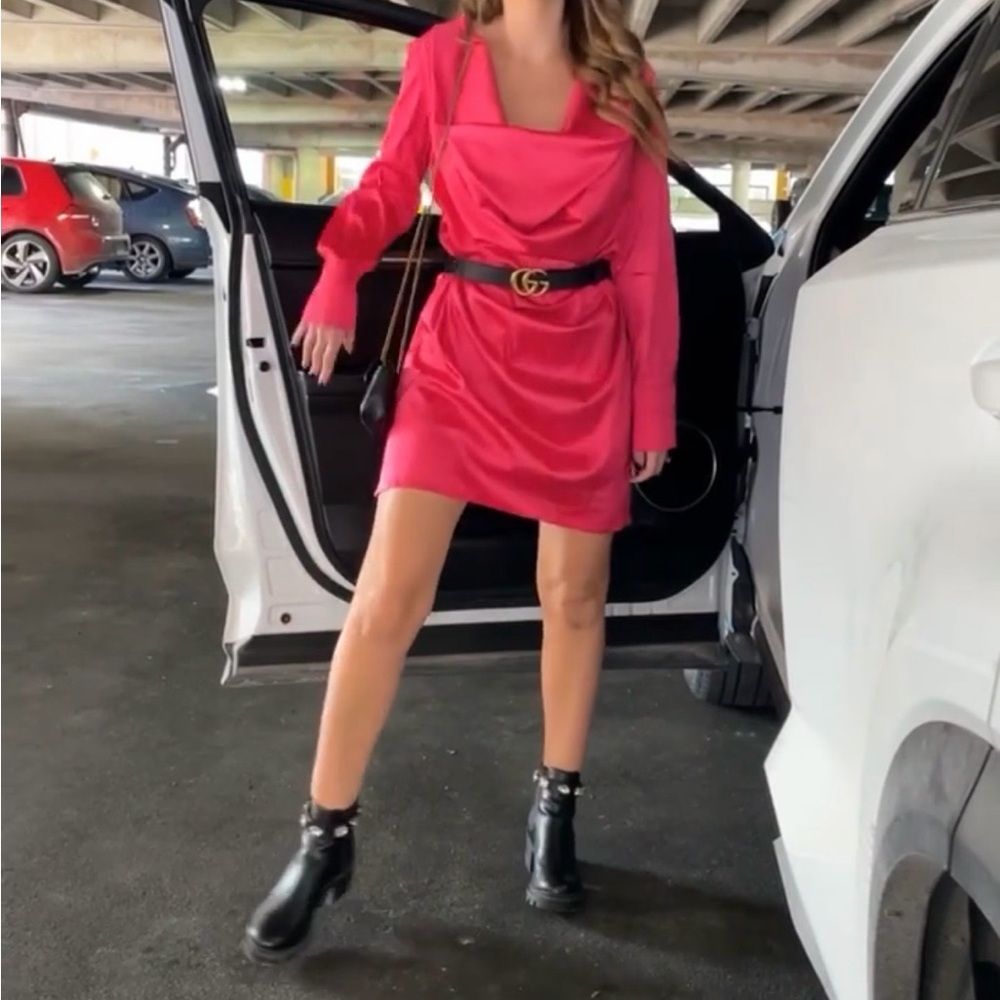 Pink Satin Dress